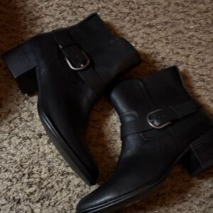 UGG Black Buckle Ankle Boots